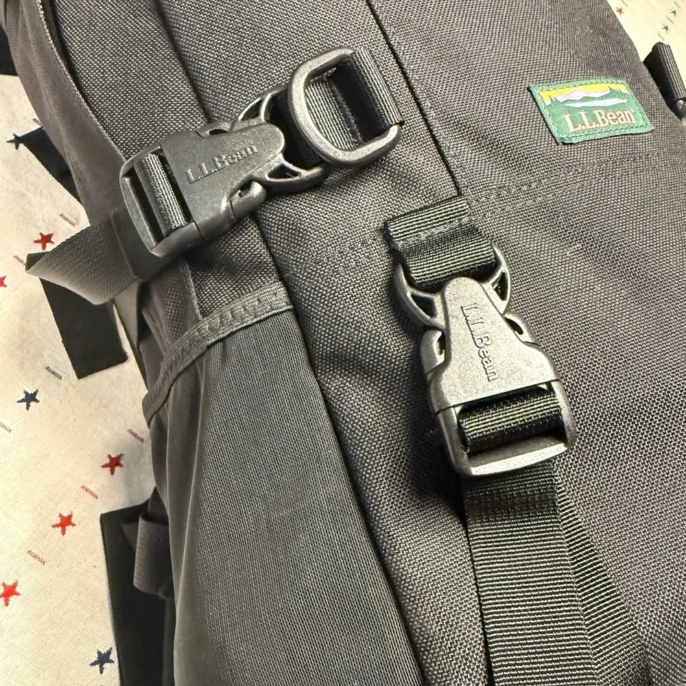 LL Bean Bigelow Cordura Backpack Black Nylon Day Hiking Mountain Classic H2O